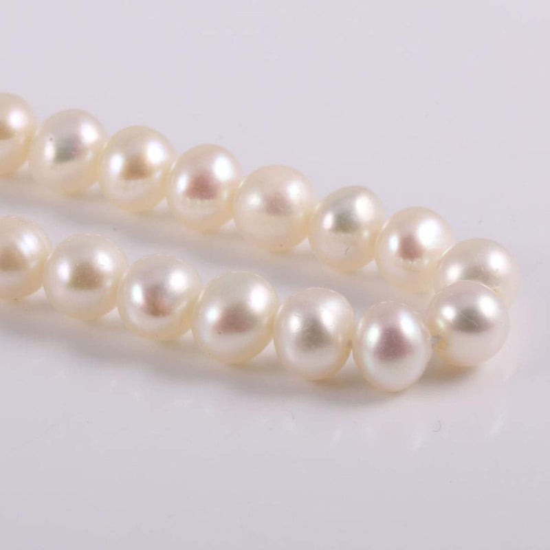 Natural Round Freshwater White Pearl Loose Beads 4-5mm 14.2 inch for Jewelry Making